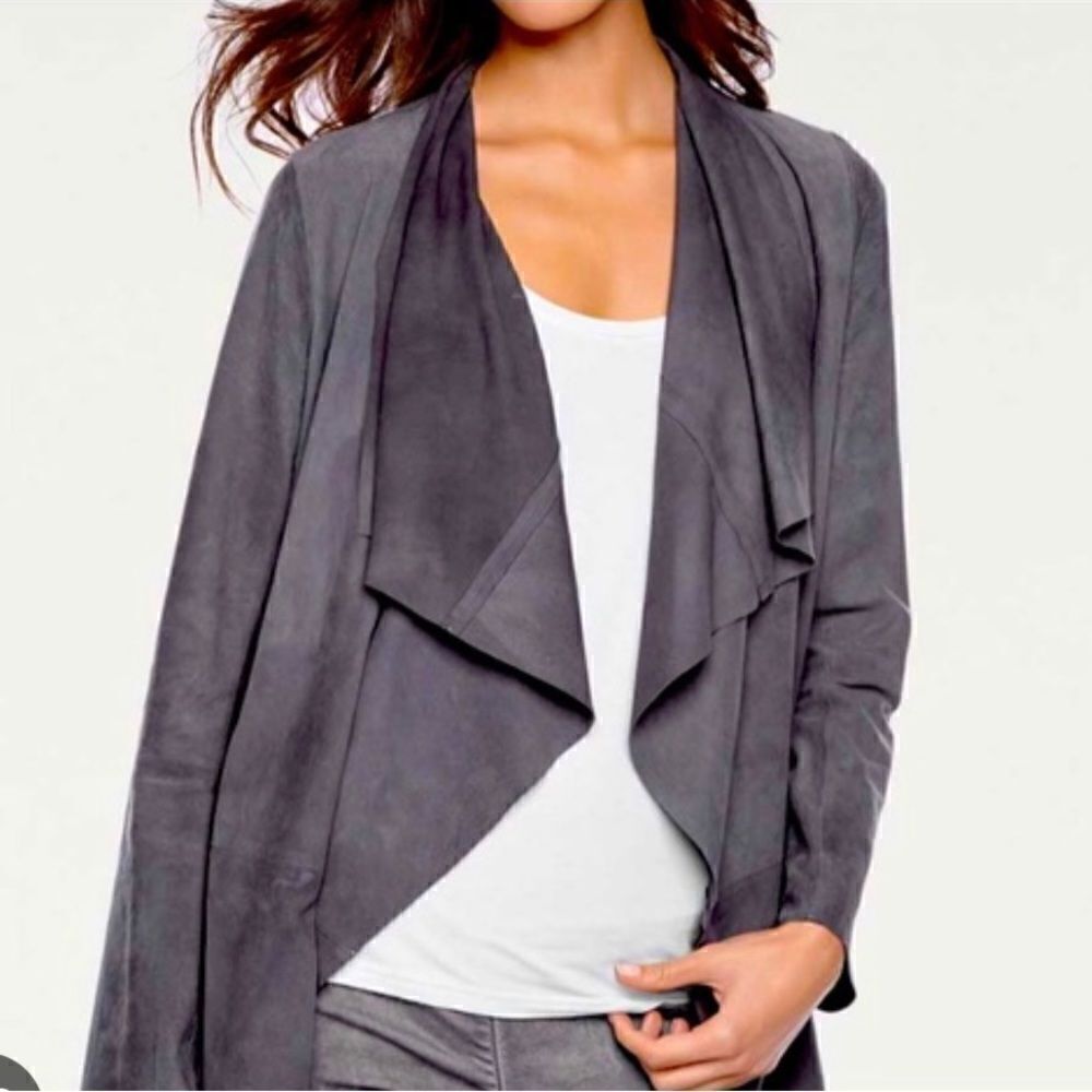 BLANKNYC Faux Suede Drape Front Jacket - Size Medium - Picture 7 of 7